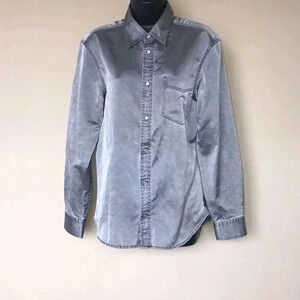 Armani Exchange Pearl Snap Button Front Size S